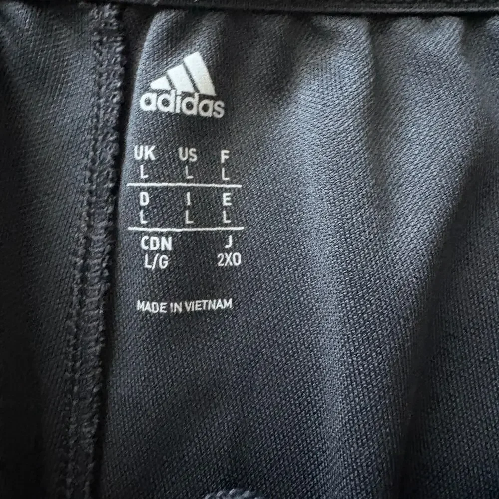Adidas 3-Stripes Track Pants Size L Black Gray Athletic Joggers Athlesiure